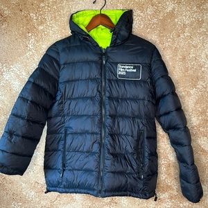 Unisex Kenneth Cole down jacket black & yellow medium